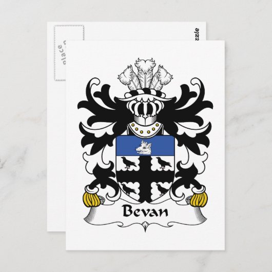 Bevan Family Crest Briefkaart (Voorkant / Achterkant)