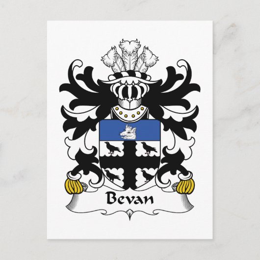 Bevan Family Crest Briefkaart (Voorkant)