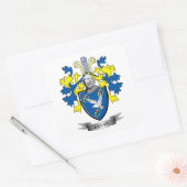 Bevan Family Crest Coat of Arms Vierkante Sticker (Envelop)