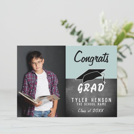 Bevat Afstudeerder Chalkboard Photo Afstuderen Car (Staand voorkant)