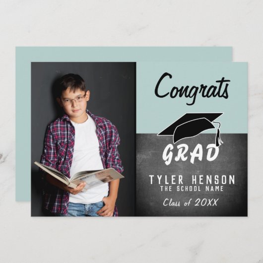 Bevat Afstudeerder Chalkboard Photo Afstuderen Car (Voorkant / Achterkant)