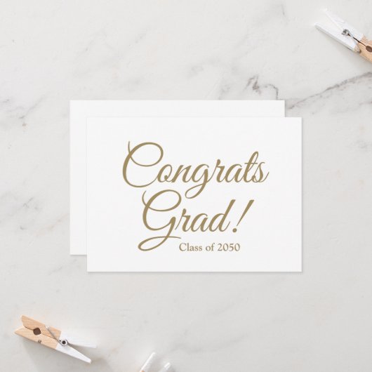 Bevat afstudeerder goud wit douanemanuscript elega kaart (Voorkant / Achterkant in situ)