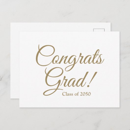 Bevat afstudeerder het witte gouden manuscript de  briefkaart (Voorkant / Achterkant)