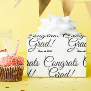 Bevat afstudeerder witte zwarte de klassenjaar van cadeaupapier