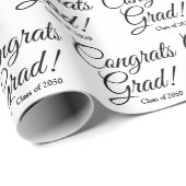 Bevat afstudeerder witte zwarte de klassenjaar van cadeaupapier (Rol Hoek)