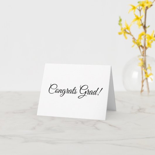 Bevat afstudeerder zwarte scriptkalligrafie elegan kaart (Gele Bloem)