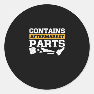 Bevat aftermarket onderdelen geamputeerd been prot ronde sticker