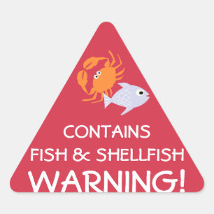 Bevat Fish Shellfish Allergy Alert Stickers