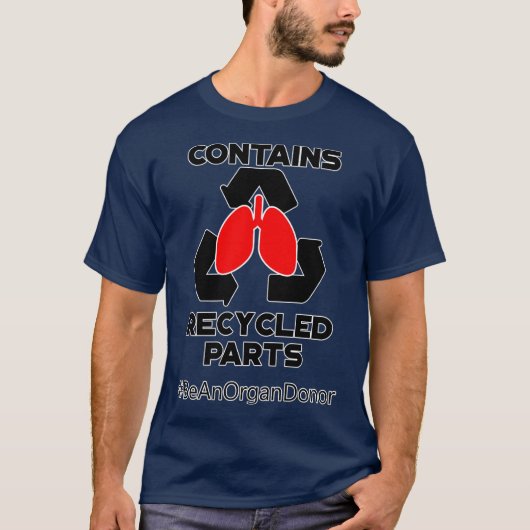 Bevat gerecycleerde onderdelen Lung Transplant Pre T-shirt (Voorkant)
