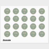 Bevat Gluten – Rond Café-etiket in saliegroen Ronde Sticker (Vel)