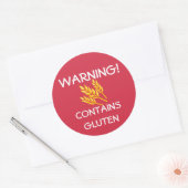 Bevat gluten Voedsel Allergie Alert Rood Ronde Sticker (Envelop)