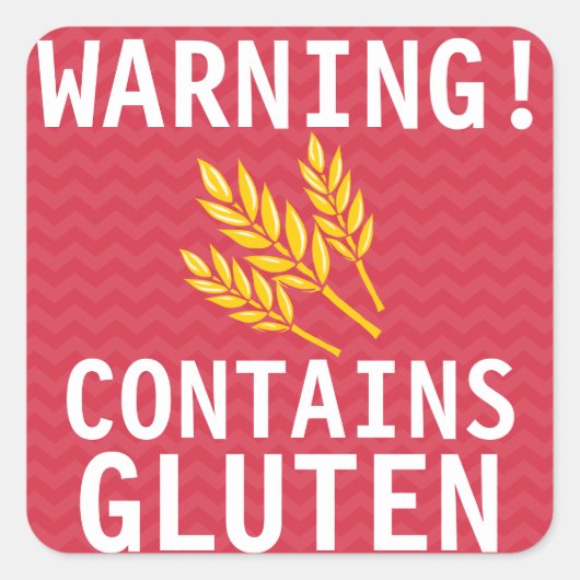 Bevat gluten voedsel allergie alert Stickers (Voorkant)