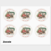 Bevat Kattenhaar Grappig Kerst Persoonlijk Ronde Sticker (Vel)