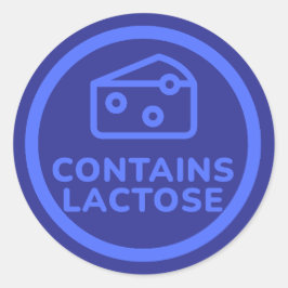 Bevat melk Lactosevrije Waarschuwing Allergie Zuiv Ronde Sticker