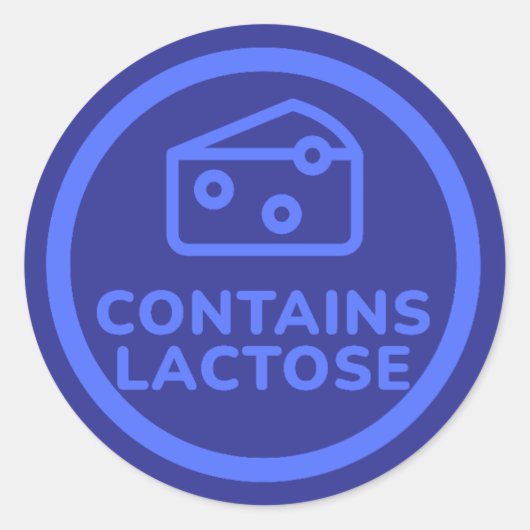 Bevat melk Lactosevrije Waarschuwing Allergie Zuiv Ronde Sticker (Voorkant)