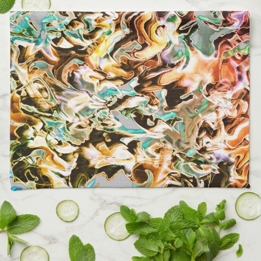 Bevat met een gradiënt of damp, oranje tot gekleur theedoek (Gevouwen)