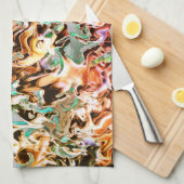 Bevat met een gradiënt of damp, oranje tot gekleur theedoek (Quarter Fold)