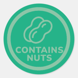 Bevat noten allergie waarschuwing pinda cashew bak ronde sticker