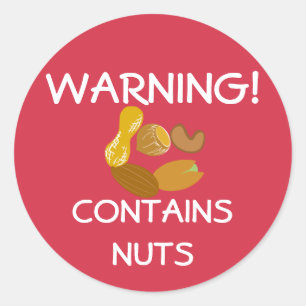 Bevat Noten Food Allergie Alert Stickers