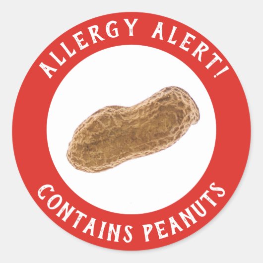 Bevat pinda's waarschuwing - Allergie Alert Ronde Sticker (Voorkant)