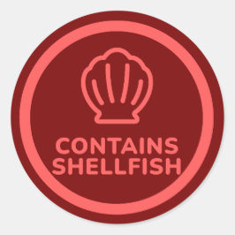 Bevat schelpdierallergieën Voedselwaarschuwing Ronde Sticker