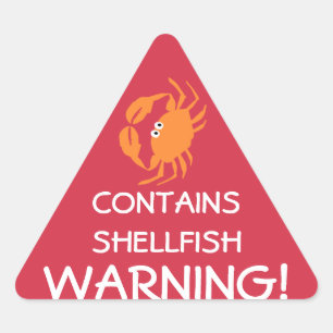 Bevat schelpdieren Alert Red Sticker