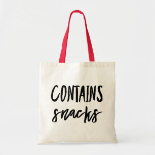 "Bevat snacks" Shopper canvas tas