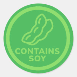 Bevat Soja Waarschuwing Allergie Voedsel   Ronde Sticker