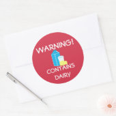 Bevat wasetiketten voor melkallergie ronde sticker (Envelop)