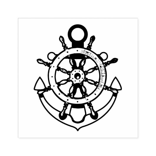 Bevat wiel en anker rubberstempel (Afrduk)
