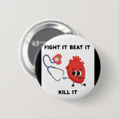 Bevecht het Beat It Kill Heart Disease Awareness Ronde Button 5,7 Cm (Voorkant /achterkant)