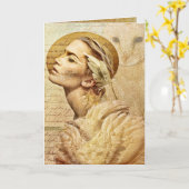 bevederd vriendenwenskaart kaart (Gele Bloem)