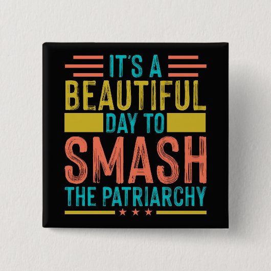 Beveilig rij V-golf, protest Vierkante Button 5,1 Cm (Voorkant)