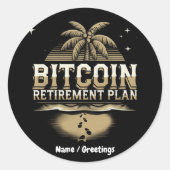 Beveilig uw toekomst met een Bitcoin-pensioenplan Ronde Sticker (Voorkant)