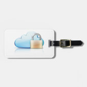 Beveiligd Cloud Opslag Icoon met Hangslot Bagagelabel (Voorkant horizontaal)