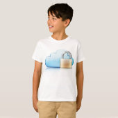 Beveiligd Cloud Opslagpictogram met Hangslot T-shirt (Voorkant volledig)