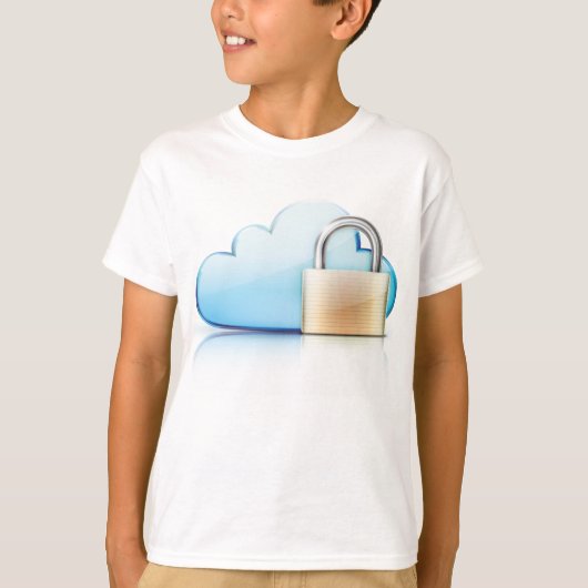 Beveiligd Cloud Opslagpictogram met Hangslot T-shirt (Voorkant)