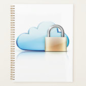 Beveiligde Cloud Opslag Icoon met Hangslot Planner (Voorkant)