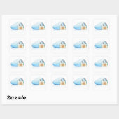 Beveiligde cloud-opslagpictogram met hangslot vierkante sticker (Vel)