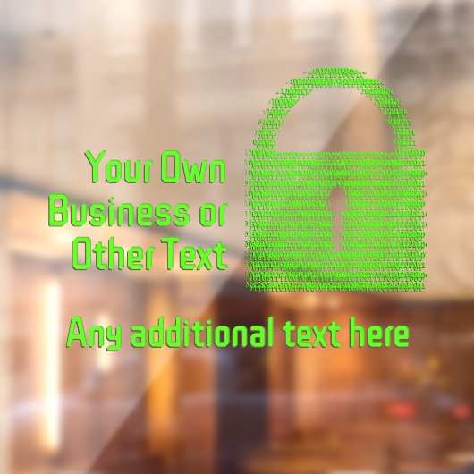 Beveiligde Digitale Slot in Machinecode Bedrijf Raamsticker (Vel 2)