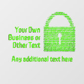 Beveiligde Digitale Sluit in Machinetaal Zakelijk  Raamsticker (Vel)