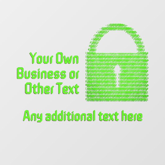 Beveiligde Digitale Sluit in Machinetaal Zakelijk  Raamsticker (Vel)