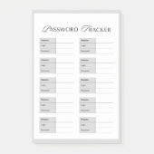 Beveiligde wachtwoordtracker Post-It Notes (Voorkant)