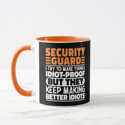 Beveiliger Ik probeer dingen grappig te zeggen Mok (Links)