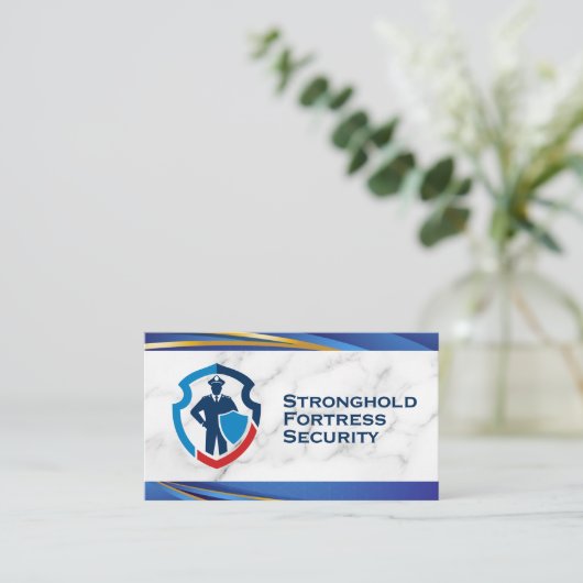 Beveiliger in uniform visitekaartje (Staand voorkant)