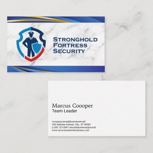 Beveiliger in uniform visitekaartje (Voorkant / Achterkant)