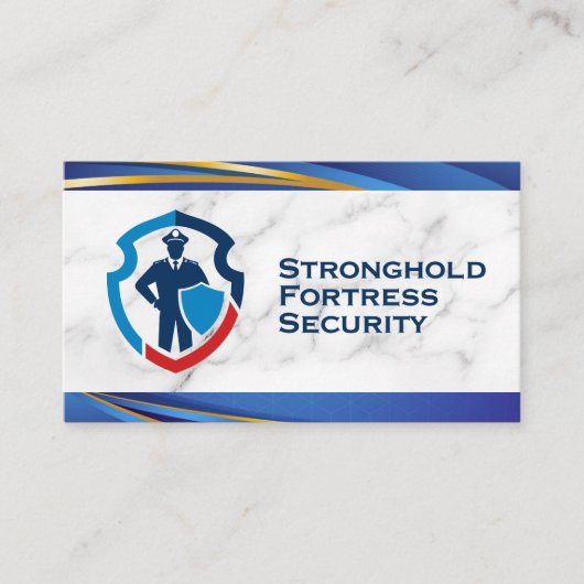 Beveiliger in uniform visitekaartje (Voorkant)