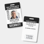 Beveiliging Aangepaste ID Fotonaam Barcode Zwart Badge (Voor- en achterkant)