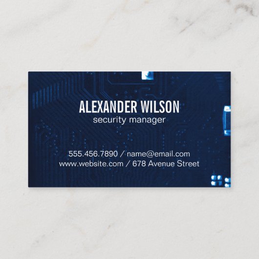 Beveiliging Cyber Tech Achtergrond Visitekaartje (Achterkant)