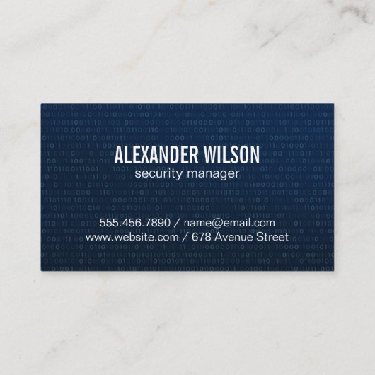 Beveiliging Cyber Tech Visitekaartje (Achterkant)